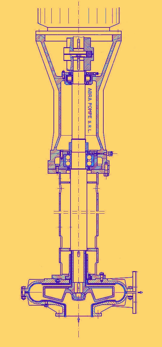 Schematic Drawing of Abra Pompe, Centrifugal Vertical Pump